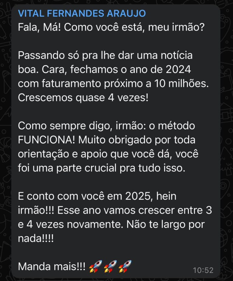 Cresceu quase 4 vezes e faturamento perto de 10 milhões
