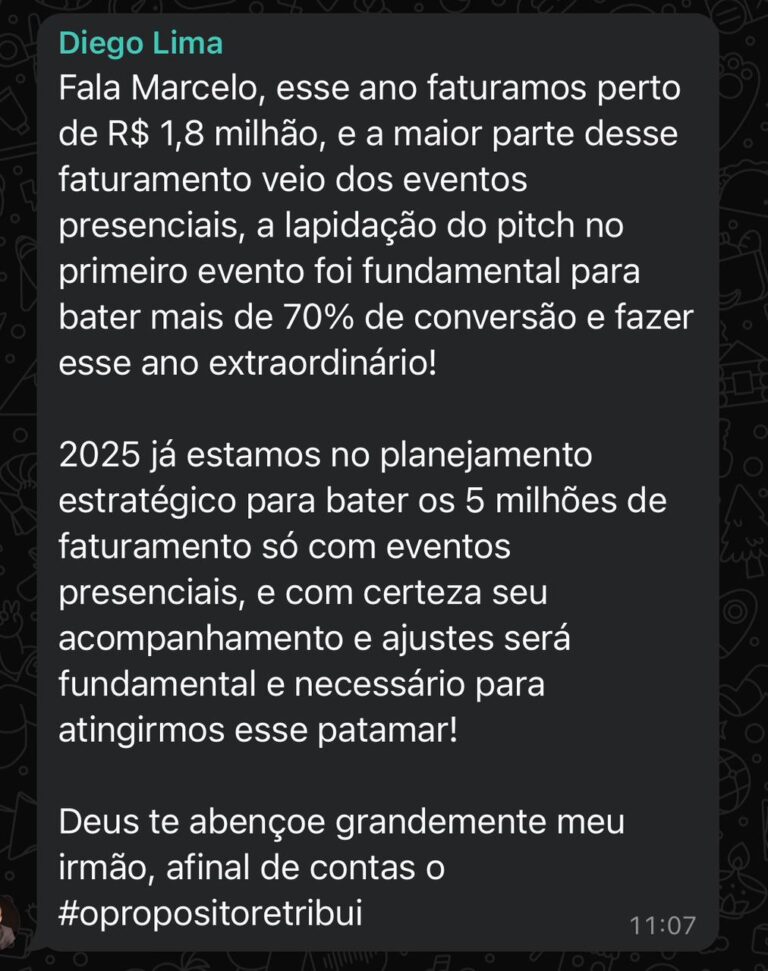 Mais de 70_ de conversão em eventos